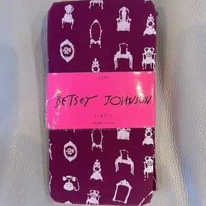 Betsy Johnson chair pattern tights stockings leggings pantyhose S M